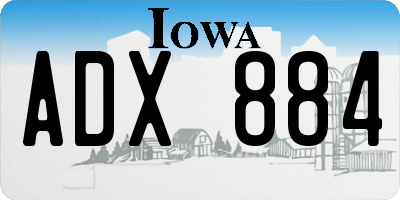 IA license plate ADX884