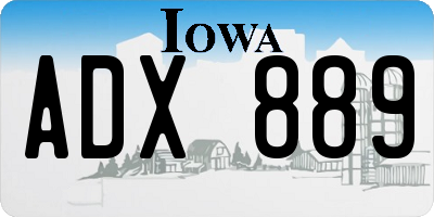 IA license plate ADX889