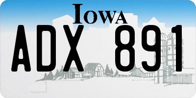 IA license plate ADX891