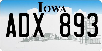 IA license plate ADX893