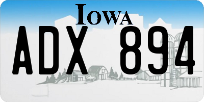 IA license plate ADX894