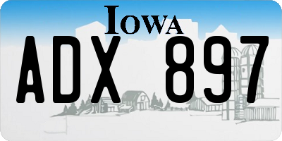 IA license plate ADX897