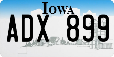 IA license plate ADX899