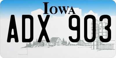 IA license plate ADX903