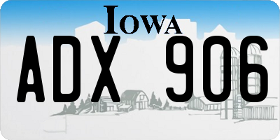 IA license plate ADX906