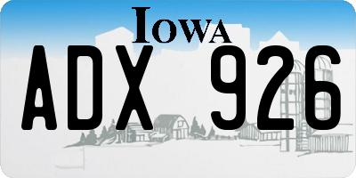 IA license plate ADX926