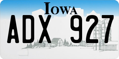 IA license plate ADX927