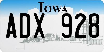 IA license plate ADX928