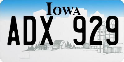 IA license plate ADX929