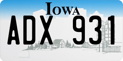 IA license plate ADX931