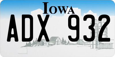 IA license plate ADX932