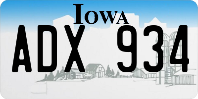 IA license plate ADX934