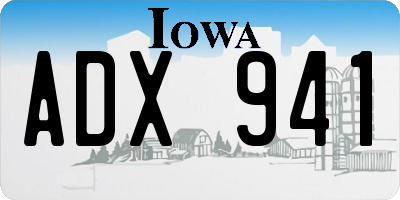 IA license plate ADX941
