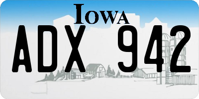 IA license plate ADX942