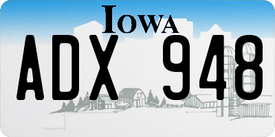 IA license plate ADX948