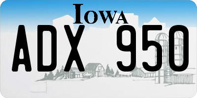 IA license plate ADX950