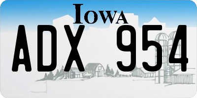 IA license plate ADX954