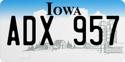 IA license plate ADX957