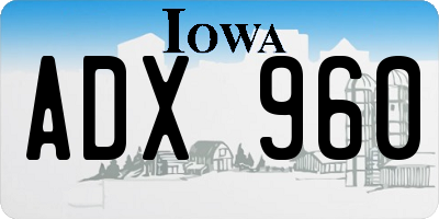 IA license plate ADX960