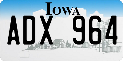 IA license plate ADX964