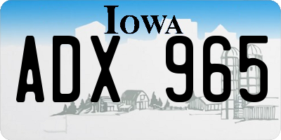 IA license plate ADX965