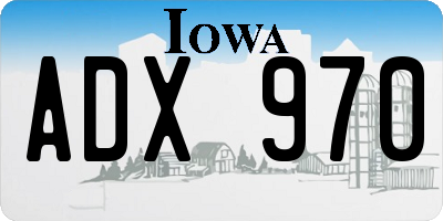 IA license plate ADX970
