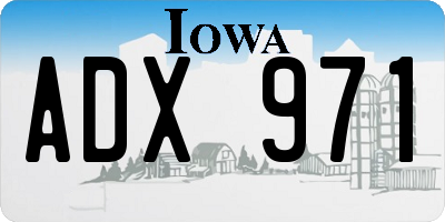 IA license plate ADX971