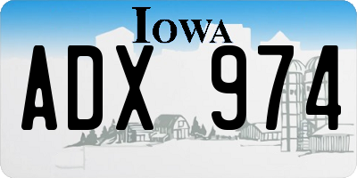 IA license plate ADX974