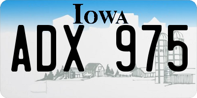 IA license plate ADX975