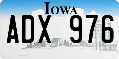 IA license plate ADX976