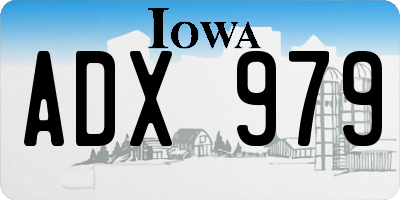 IA license plate ADX979