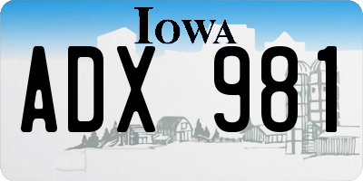 IA license plate ADX981