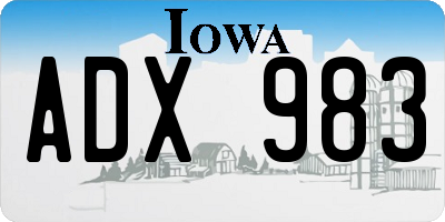 IA license plate ADX983