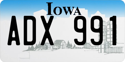 IA license plate ADX991