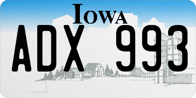 IA license plate ADX993