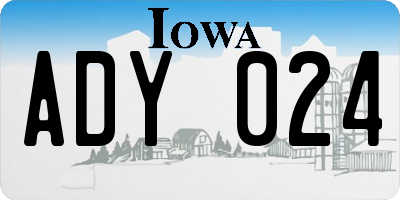 IA license plate ADY024