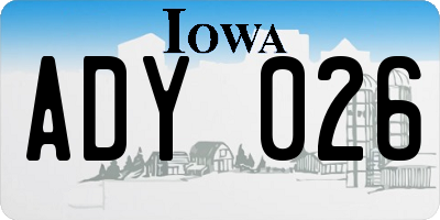 IA license plate ADY026