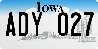 IA license plate ADY027