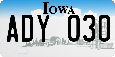 IA license plate ADY030