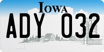 IA license plate ADY032