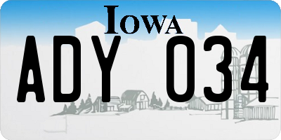 IA license plate ADY034