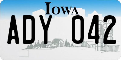 IA license plate ADY042