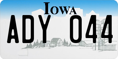 IA license plate ADY044
