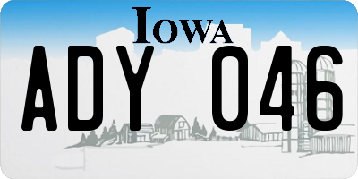 IA license plate ADY046
