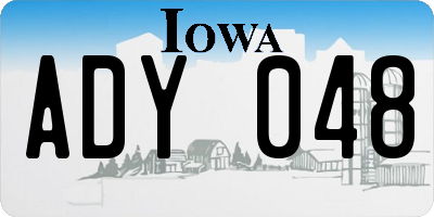 IA license plate ADY048