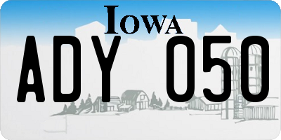 IA license plate ADY050