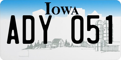 IA license plate ADY051