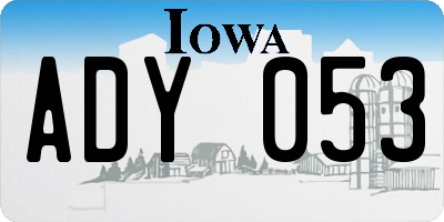 IA license plate ADY053