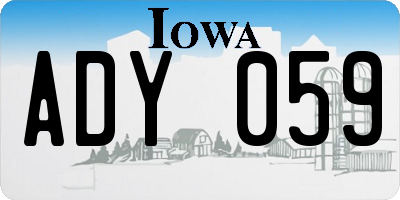 IA license plate ADY059