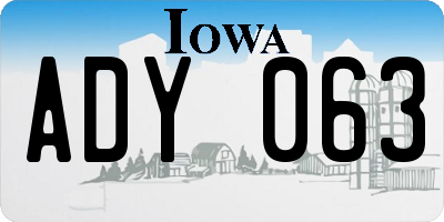 IA license plate ADY063